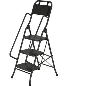 HOMCOM Échelle pliable 3 marches avec sac porte-outils   marches large... pas cher