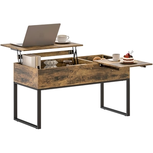 HOMCOM Table Basse Relevable avec Dessus Coulissant Fermeture Douce Es... pas cher