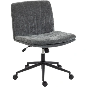 HOMCOM Chaise de bureau à assise large sans accoudoirs roulettes hauteur réglable pivotante fonction basculante gris pas cher