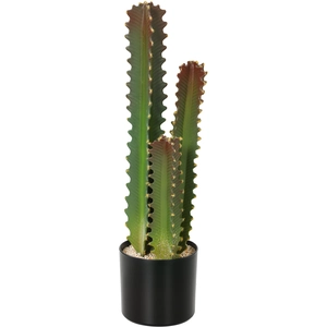 HOMCOM Cactus artificiel 66 cm plante décorative avec pot et 3 feuille... pas cher