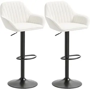 HOMCOM Lot de 2 Tabourets de Bar Pivotants Hauteur Réglable 87-107 cm ... pas cher
