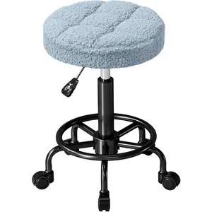 HOMCOM Tabouret Pivotant Rond Tabouret à Roulettes Hauteur Réglable 50...