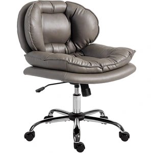 HOMCOM Chaise de Bureau Piernas Cruzadas avec Siège Large Roues Hauteu... pas cher