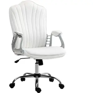 HOMCOM Chaise de Bureau Pivotante avec Accoudoirs Réglables en Hauteur... pas cher