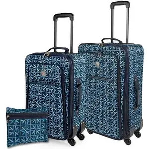 Itaca  Set Valise Souples À 4 Roulettes 771820  Bleu Marine pas cher