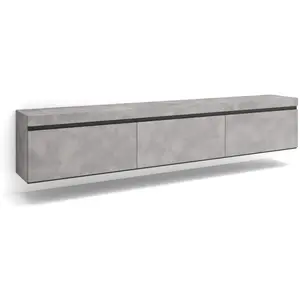 Comparateur de prix : SKRAUT HOME Meuble TV, Banc Télé, 240x35x45 cm, Suspendu, Mural, Ciment, RF3598