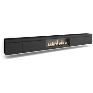 Comparateur de prix : SKRAUT HOME Meuble TV, Banc Télé, 368x35x45, feu électrique XXL, Suspendu, Mural, Noir, RF3685