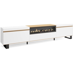 Comparateur de prix : Meuble TV Banc Télé 260x57x35 cm TV grand format Cheminée électrique D...