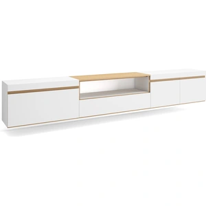 Meuble tv banc télé grand espace de rangement 288x45x35 cm tv grand fo... pas cher