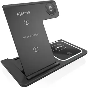 Comparateur de prix : Chargeur sans fil USB-C 3-en-1 Aisens ASCH-15W3WC043-BK 15 W, noir
