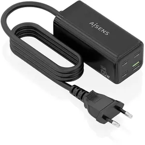 Comparateur de prix : Cargador Aisens GaN 100W 3xUSB-C 1xUSB-A Chargeur de Bureau Noir