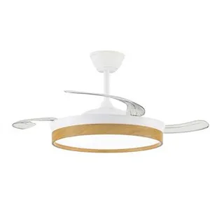 CRISTALRECORD Ventilador LED aspas retráctiles Paneco 45W 4400Lm CCT Dim pas cher