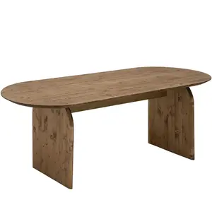 Decowood Table à manger ovale en bois de sapin vieilli 200x75,2cm pas cher