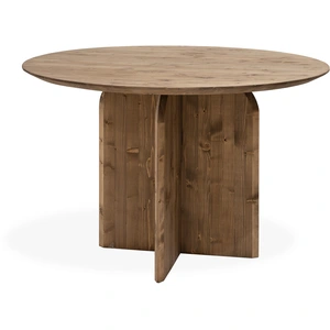 Decowood Table à manger ronde en bois de sapin vieilli 110x75,2cm pas cher