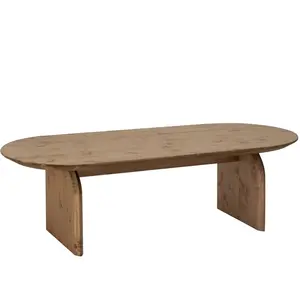 Decowood Table basse ovale en bois de sapin vieilli 100x35cm pas cher