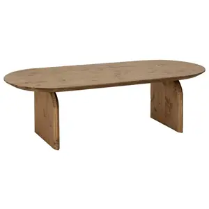 Decowood Table basse ovale en bois de sapin vieilli 120x35cm pas cher
