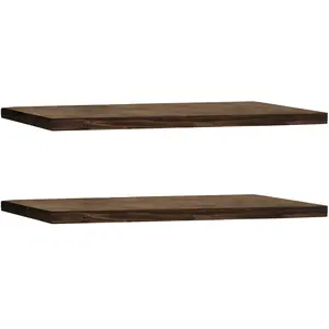 Decowood Ensemble 2 étagères flottantes en bois de sapin marron 120x3,2cm pas cher