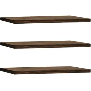 Decowood Ensemble 3 étagères flottantes en bois de sapin marron 60x3,2cm pas cher