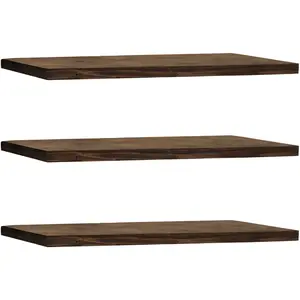 Decowood Ensemble 3 étagères flottantes en bois de sapin marron 80x3,2cm pas cher