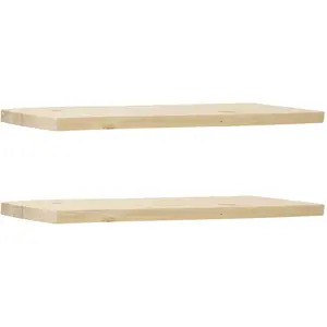 Decowood Ensemble 2 étagères flottantes en bois de sapin naturel 120x3,2cm pas cher