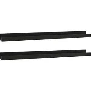 Decowood Pack 2 étagères flottantes en bois de pin noir 100x7cm pas cher
