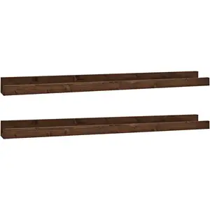 Decowood Pack 2 étagères flottantes en bois de pin marron 100x7cm pas cher
