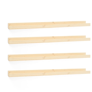 Decowood Pack 4 étagères flottantes en bois de pin naturel 50x7cm pas cher