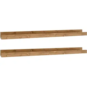 Decowood Pack 2 étagères flottantes en bois de pin vieilli 100x7cm pas cher