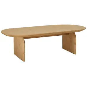Decowood Table basse ovale en bois de sapin marron 100x35cm pas cher