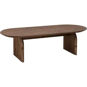 Decowood Table basse ovale en bois de sapin marron 100x35cm pas cher