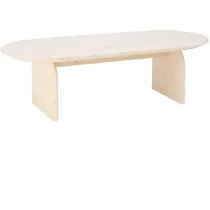 Decowood Table basse ovale en bois de sapin naturel 100x35cm pas cher