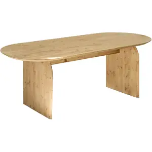 Decowood Table à manger ovale en bois de sapin marron 180x75,2cm pas cher
