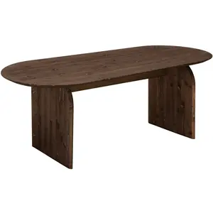 Decowood Table à manger ovale en bois de sapin marron 160x75,2cm pas cher
