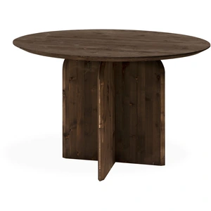 Decowood Table à manger ronde en bois de sapin marron 110x75,2cm pas cher