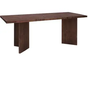 Decowood Table de salle à manger en bois de sapin marron 200x75cm pas cher