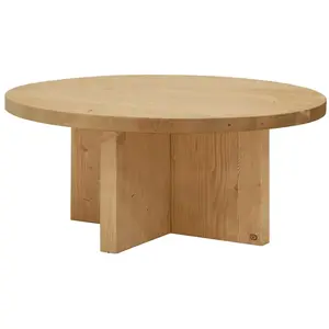 Decowood Table basse ronde en bois de sapin marron Ø60x33,2cmVendu parmaisons-du-monde