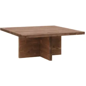 Decowood Table basse carrée en bois de sapin marron foncé 80x33,22cm pas cher