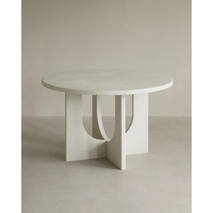 Decowood Table à manger ronde en microciment 160x75cm pas cher