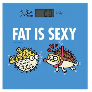 Comparateur de prix : JATA Balance Numérique de Salle de Bain Fat is Sexy 294K * 150 Kg Bleu Multicouleur verre 150 kg