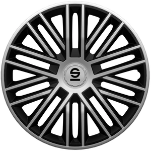Comparateur de prix : Ensemble de 4 enjoliveurs de roue Sparco Bergamo 14 pouces argent / noir SP1485SVBK
