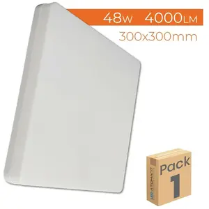 Plafonnier led Carré Surface 48w 300mm Blanc Froid 6500K - Lot de 1 u.Vendu paramazon