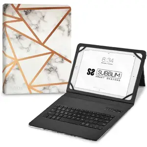 Comparateur de prix : Étui pour clavier Bluetooth Subblim Keytab Pro en marbre blanc pour tablette 9,6-11"