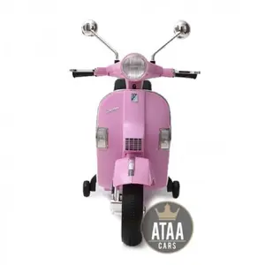 Comparateur de prix : ATAA CARS Moto électrique pour enfant VESPA officielle 12V avec batterie - Licence Piaggio Rose