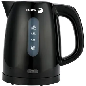 Bouilloire fagor teya noir 2200 w 1 l noir acier inoxydable plastique pas cher