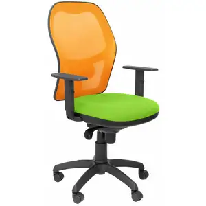Piqueras y Crespo Chaise Jorquera en maille orange, assise Bali, vert pistache pas cher