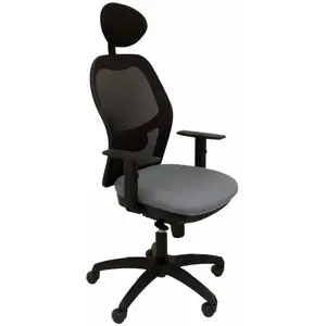 Piqueras Y Crespo Chaise Jorquera Maille Noire Siège Bali Gris Moyen Avec Appui-Tête Fixe pas cher