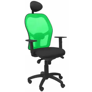 Chaise Jorquera Vert Maille Bali Noir Siège Avec Appui-Tête Fixe pas cher