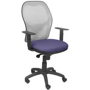 Piqueras y Crespo Jorquera Chaise en maille grise Assise Bali Bleu clair pas cher
