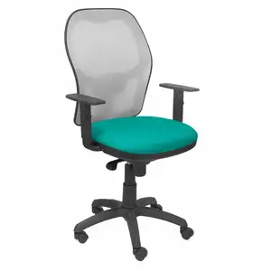 Piqueras y Crespo Chaise Jorquera en maille grise, assise Bali, vert clair pas cher