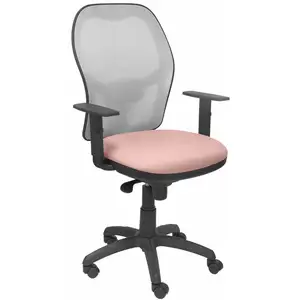 Comparateur de prix : Piqueras y Crespo Chaise Jorquera en maille grise, assise Bali rose pâle